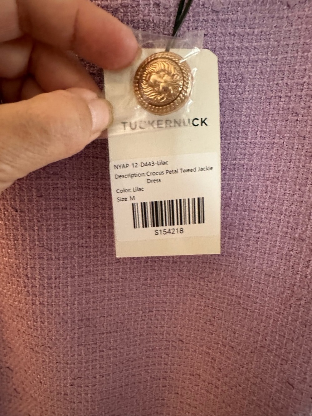 Tuckernuck NWT Crocus Petal Tweed Jackie Dress - Picture 6 of 8